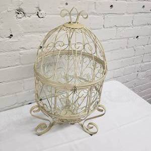 lot 24 image: Vintage Birdcage Wire and Glass Display Case