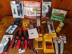 lot 420 image: Lot of (21) New Tools Dewalt, Tool Shop, Menards, Empire, and More