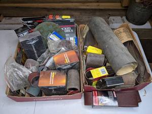 lot 78 image: Large Lot of Sanding Paper, Discs, Rolls, & Sponges