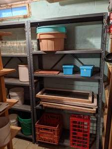 lot 437 image: Set of (2) Tall Metal Shelves