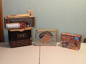 lot 451 image: Vintage Cookie Press, Rosette & Timbale Iron, and Veg-O-Matic