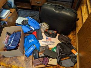 lot 339 image: Bags, wallets, and a hard-sided suitcase