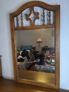 lot 348 image: Nine Drawer Solid Wood Dresser with Detachable Mirror