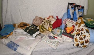 lot 310 image: New to You Towels, Tablecloths, Potholders & More