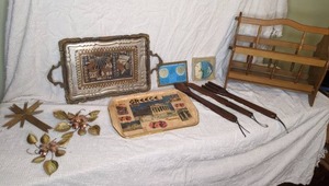 lot 317 image: Assortment of Vintage Home Decor Greece, Christian, Beach, Etc.