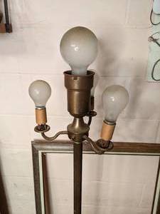 lot 544 image: 4-Light Antique Floor Lamp & Large Empty Frame