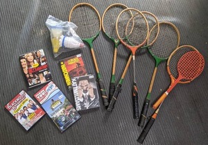lot 559 image: Badminton Racquets & Birdies & Various Movies & Show DVDs