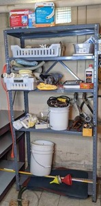 lot 204 image: Metal Shelf and All Contents of 5 Shelves