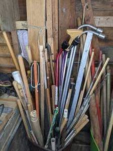 lot 156 image: Lot of (2) Bins of Assorted Handles, Sprayers, Etc.