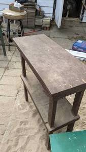 lot 172 image: Lot of (2) Wooden Step Stools and (1) Small Shelf