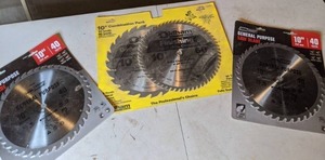 lot 142 image: Lot of (4) New 10 Saw Blades 24, 60, 40 Tooth