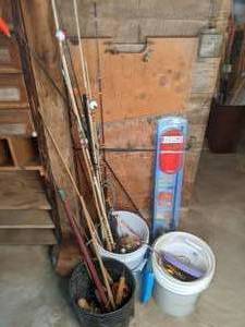 lot 171 image: Lot of fishing rods, Zebco Rod and Reel NIB with lures