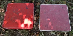 lot 819 image: Set of (2) Vintage Foldable Square Tables