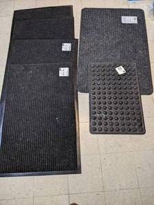 lot 862 image: Set of (6) Black Indoor  Outdoor Utility Floor Mats