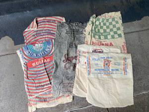 lot 826 image: Lot of (7) Vintage Gunny Sacks