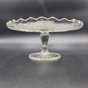 Rare Early American Pattern Glass Cake Stand