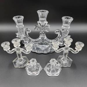 Antique Westmoreland Depression Glass Candlesticks