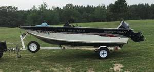 lot 3 image: 1995 Smoker Craft 161 Pro Mag w Yacht Club Trailer