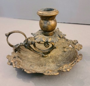 lot 404 image: Ornate Vintage Metal Candleholders