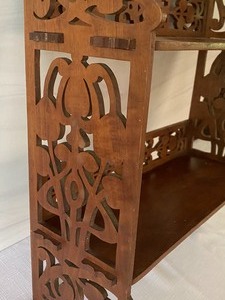 lot 312 image: Scandinavian Two Tiered Wooden Wall Shelf