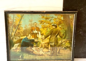 lot 332 image: Antique French Sauvage Hunting Themed Print