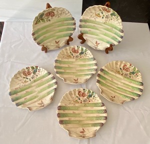 lot 342 image: vintage Six Ceramic Italian Asparagus Plates