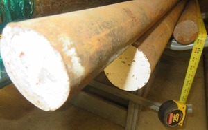 lot 74 image: 3 LARGE SOLID LENGTHS OF STEEL TUBE