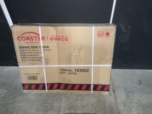 lot 1 image: Coaster Kersey Collection ChestnutCappuccino Wooden Dining Chair (Set of 2)