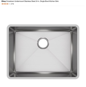 lot 26 image: 3 Elkay Stainless Steel 24in And 25in Single Bowl Kitchen Sinks See Photos