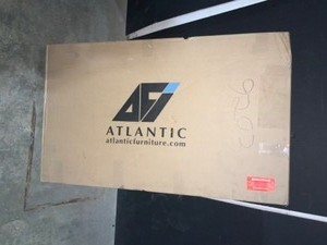 lot 27 image: Atlantic Furniture Urban White Bed Drawers Queen-King
