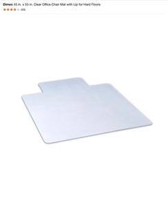 lot 34 image: 2 Dimex 45 in. X 53 in. Clear Office Chair Mat with Lip for Hard Floors