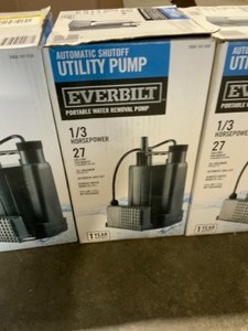 lot 47 image: (3) Everbilt  HP Automatic Utility Pump -Open BoxUsed- (3) Everbilt 110 HP Non-Submersible Transfer Pumps