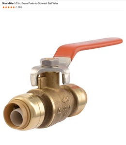 lot 58 image: Assorted Sharkbite Valves and Ice Maker Outlets See Photos