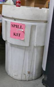 lot 20 image: Large 55 gallon barrel Spill Kit Container