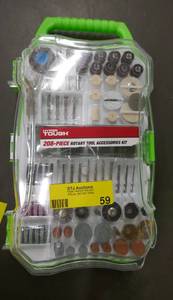 lot 59 image: 208 pc Dremel - rotary tool cutting, grinding wheels, may be missing a couple pieces