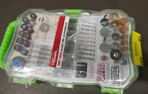 lot 61 image: 208 pc Dremel - rotary tool cutting, grinding wheels, may be missing a couple pieces