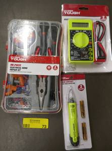 lot 73 image: Electrical repair kit, digital multi-meter and non-contact voltage detector