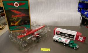 lot 97 image: New Texaco airplane and a Conoco tractor tanker bank