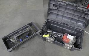lot 120 image: Nice sized locking toolbox with some sockets, extensions and wire nuts
