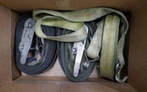 lot 124 image: 3 ratchet tie down sets