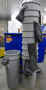 lot 132 image: Stack of 12 fifteen gallon waste baskets