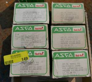 lot 149 image: 6 New ASCO Solenoids with brass valves model 8320A12
