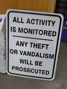 lot 166 image: Brand New Security sign - Activity Monitored