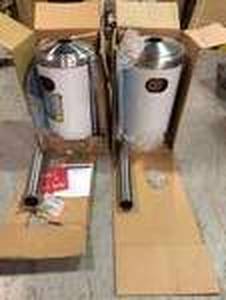 lot 35 image: Lot of 2 Hampton Bay 48000 BTU Stainless Steel Patio Heater customer returns see all pictures