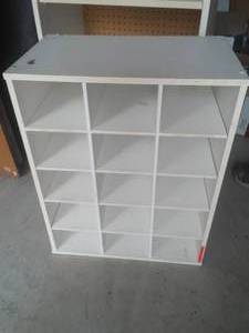 lot 13 image: Wood Cubbies (15) shoe cubbies.