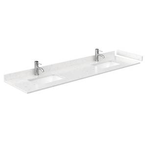 lot 117 image: Wyndham Collection 80 in. W x 22 in. D Cultured Marble Double Basin Vanity Top in Light-Vein Carrara with White Basins WCFVCA180DTOPUNSC2.