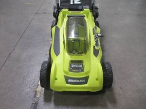 lot 24 image: Ryobi 20 in. 40-Volt Brushless Lithium-Ion Cordless Battery Walk Behind Push Lawn Mower RY401110-Y