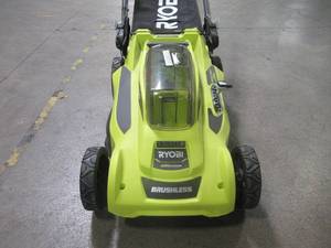 lot 26 image: Ryobi 20 in. 40-Volt Brushless Lithium-Ion Cordless Battery Walk Behind Push Lawn Mower RY401110-Y