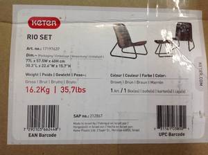 lot 13 image: Rio Brown 3-Piece All Weather Patio Seating Set by Keter Customer Returns See Pictures