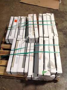 lot 22 image: 16 Boxes of Wind River Grey 6 in. x 24 in. Porcelain Floor and Wall Tile (14 sq. ft.  case) Customer Returns See Pictures